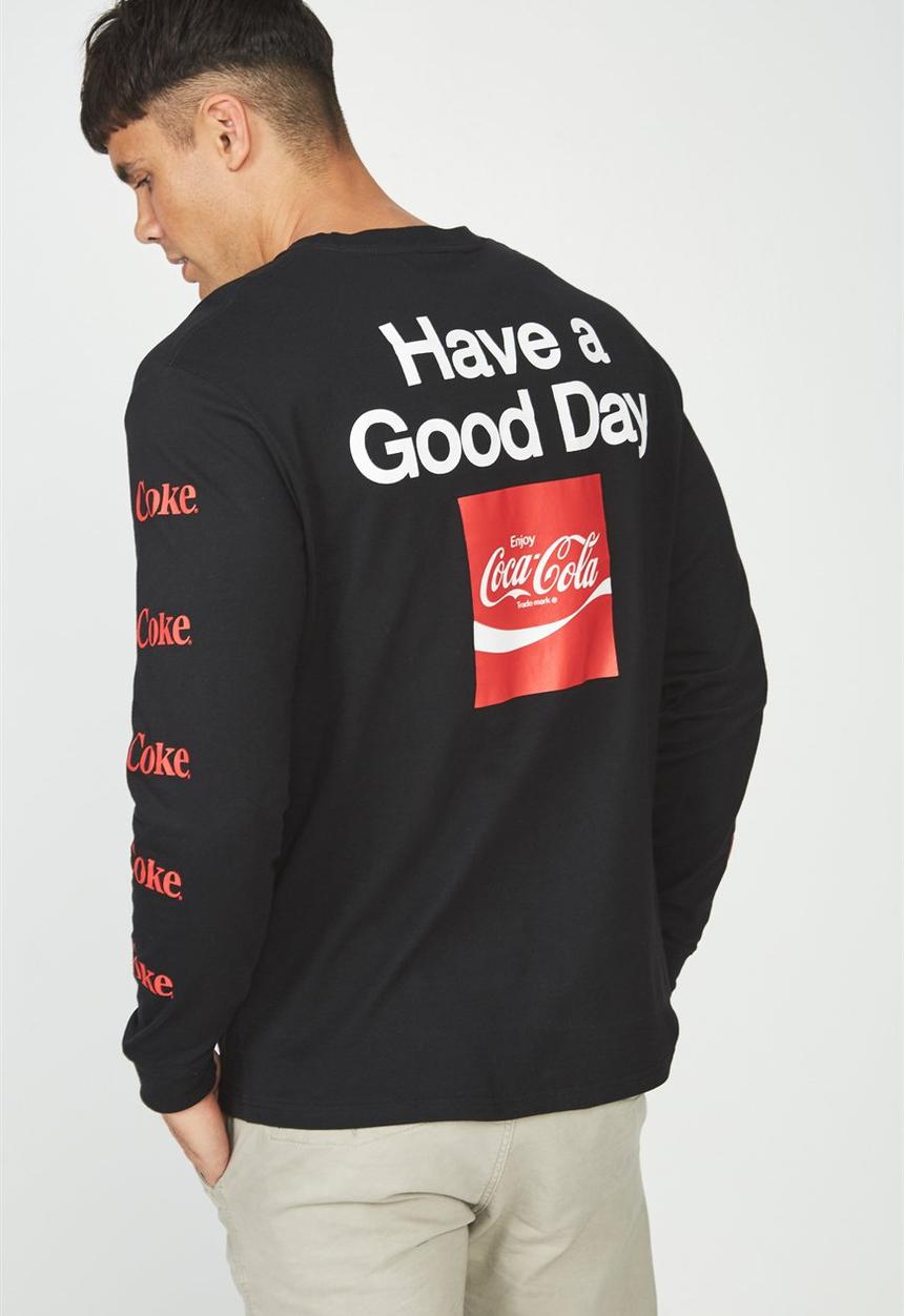 Cotton On - Coke have a good day tbar collaboration tee - black