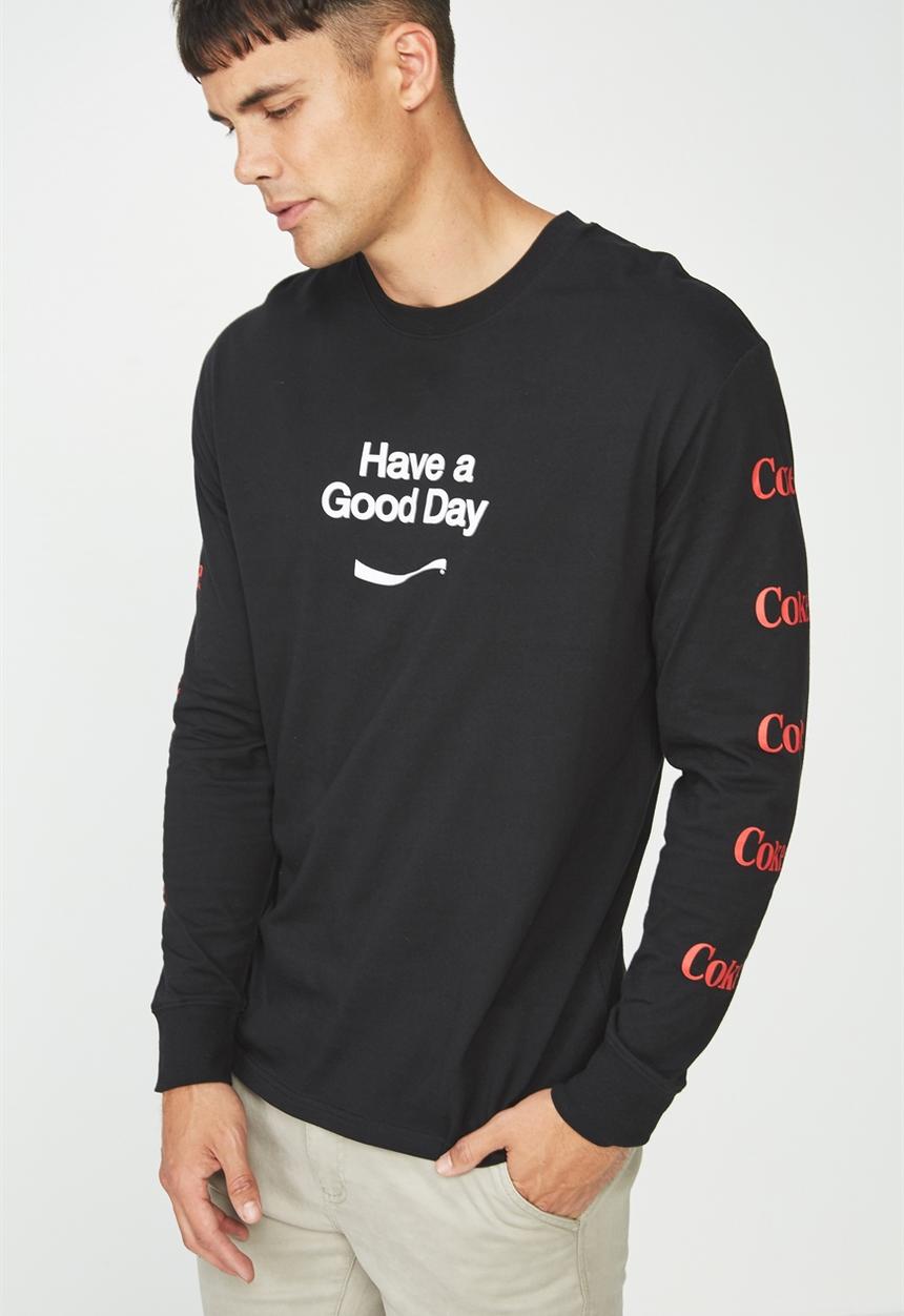 Cotton On - Coke have a good day tbar collaboration tee - black