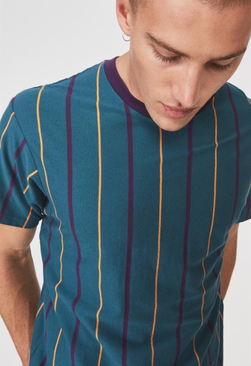 Cotton On - Downtown loose fit tee - blue & orange
