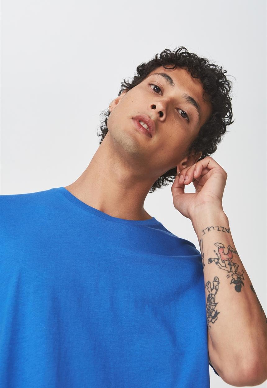 Cotton On - Essential crew tee - blue