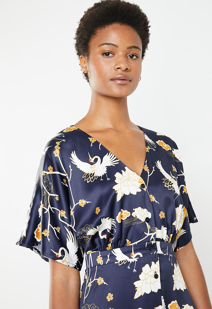 Superbalist - Button detail dress - navy 