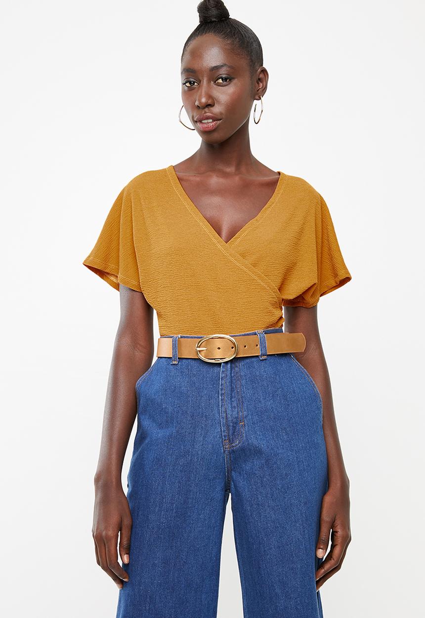 Superbalist - Knit twofer bodysuit - yellow