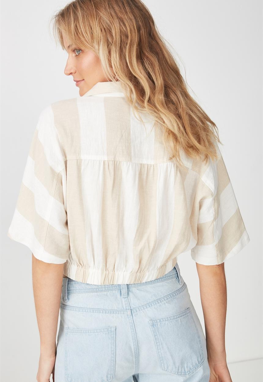 Cotton On - Cute resort shirt - beige & white 