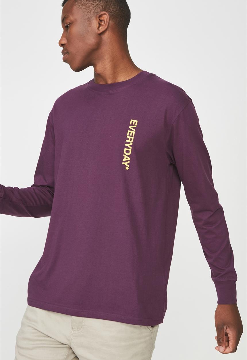 Cotton On - Everyday photo tbar long sleeve tee - purple