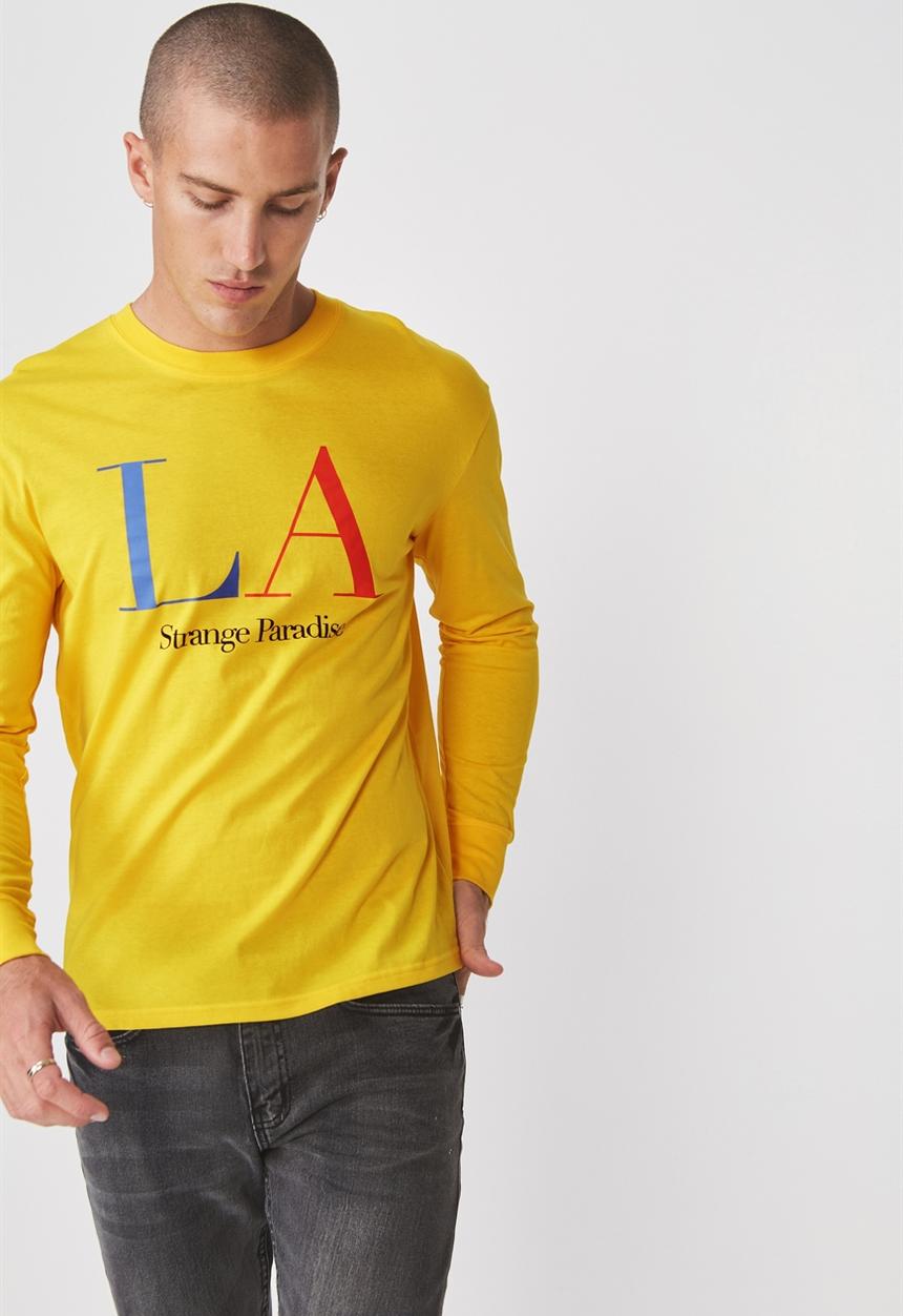 Cotton On - LA paradise tbar long sleeve tee - yellow