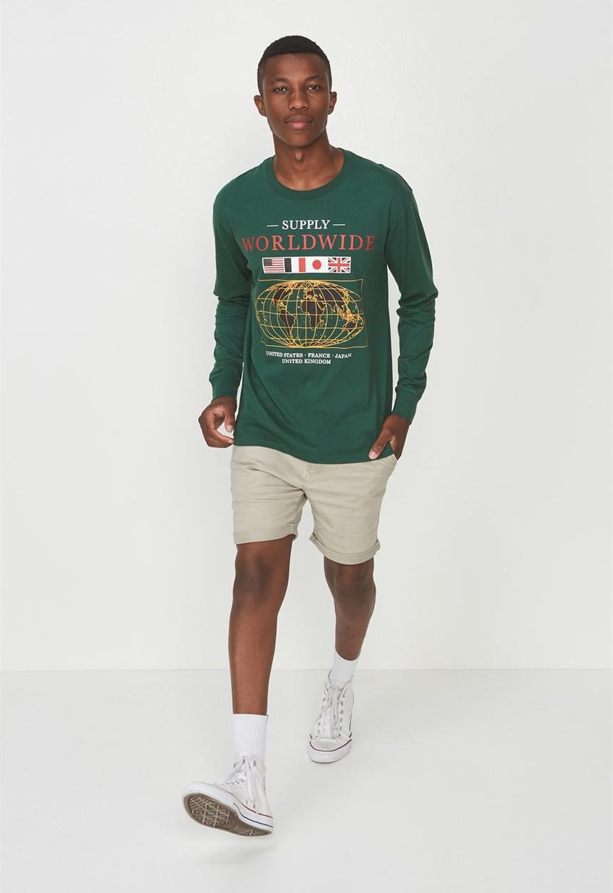 Cotton On - Supply Tbar long sleeve tee - green