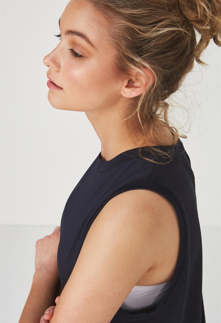 Cotton On - Split back tank top - navy