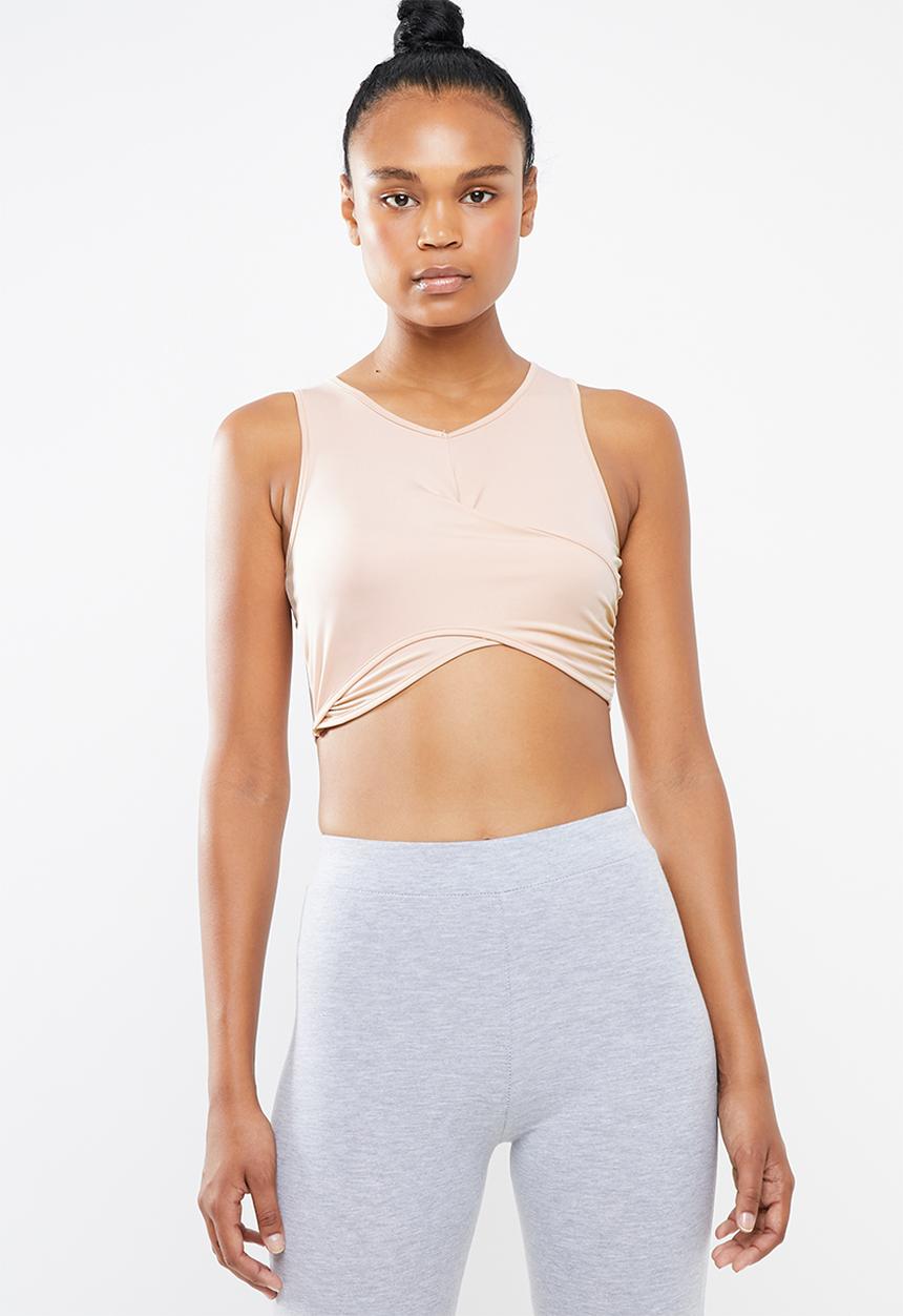Missguided - Wrap front sports bra - pink