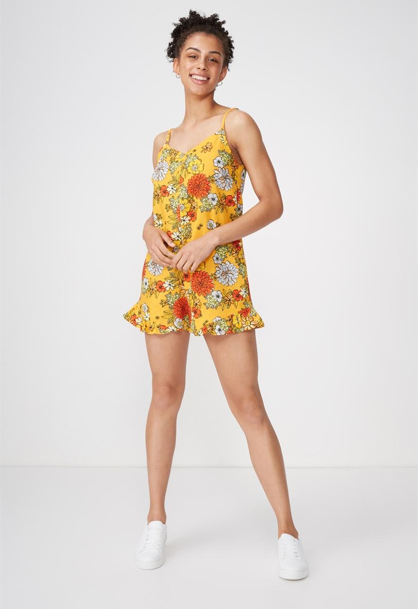 Cotton On - Woven lily strappy frill playsuit - multi 