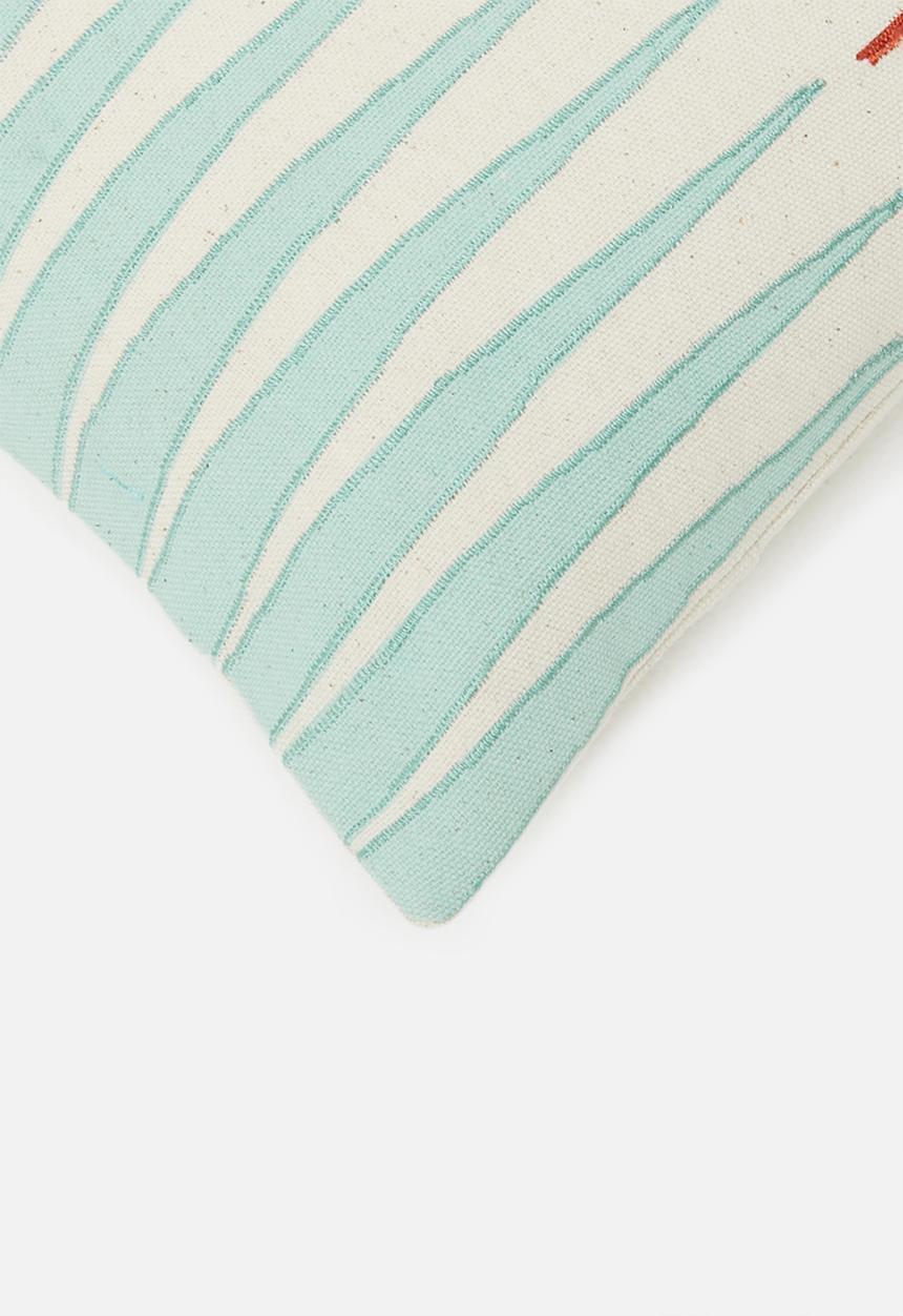 Sixth Floor - Bakari cushion cover - blue & rust