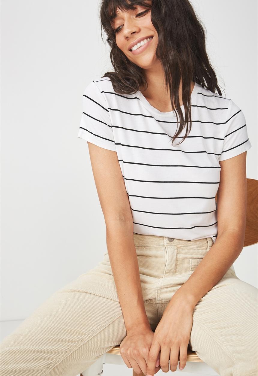 Cotton On - Baby tee - black & white