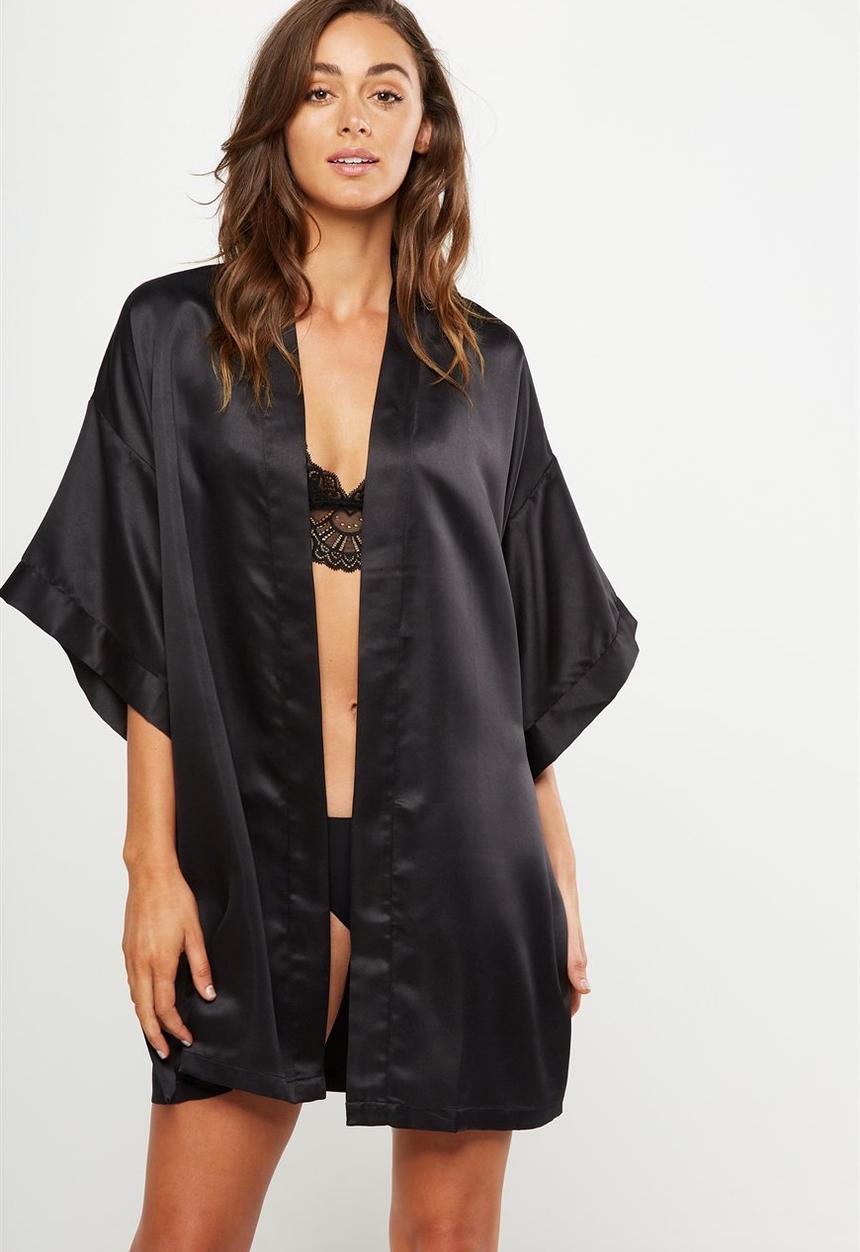 Cotton On - Kimono gown - black