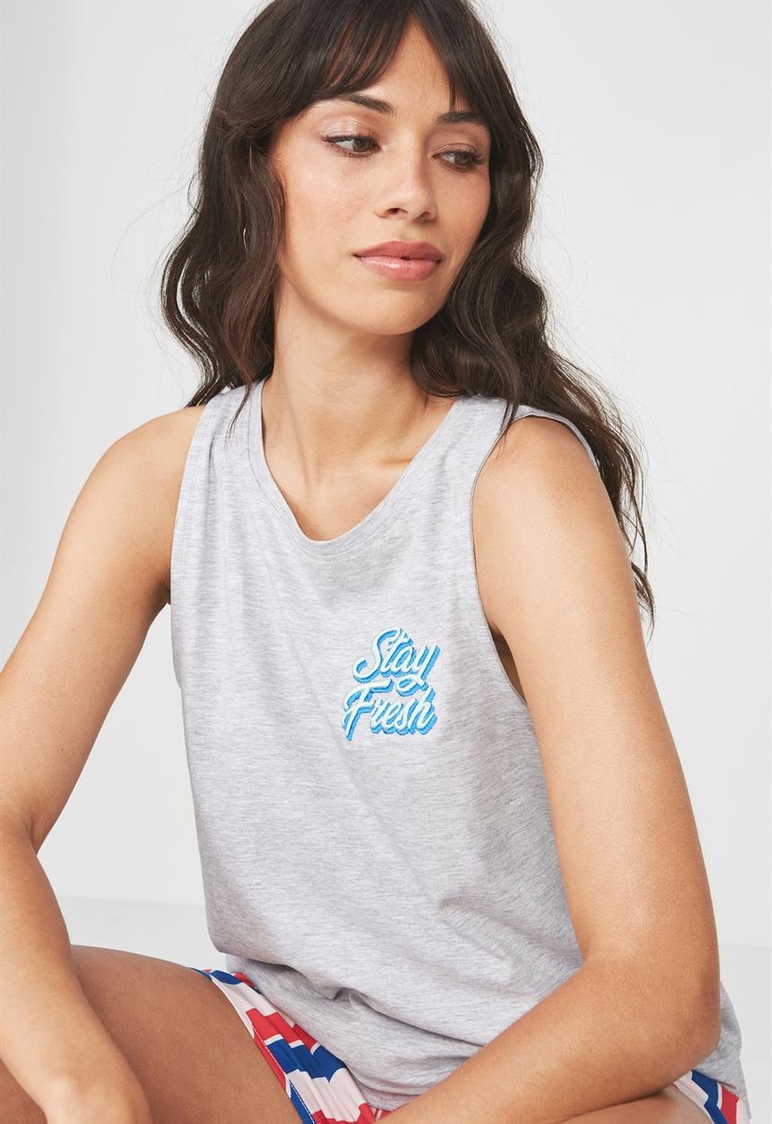 Cotton On - Boxy tank top - grey 