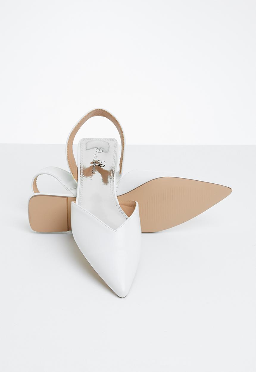 STYLE REPUBLIC - Slingback metallic pumps - white