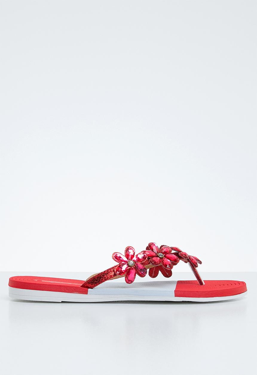 Miss Black - Folle sandal - red & white