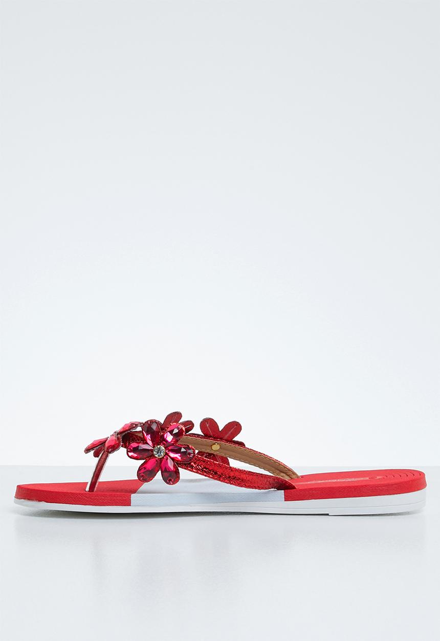 Miss Black - Folle sandal - red & white