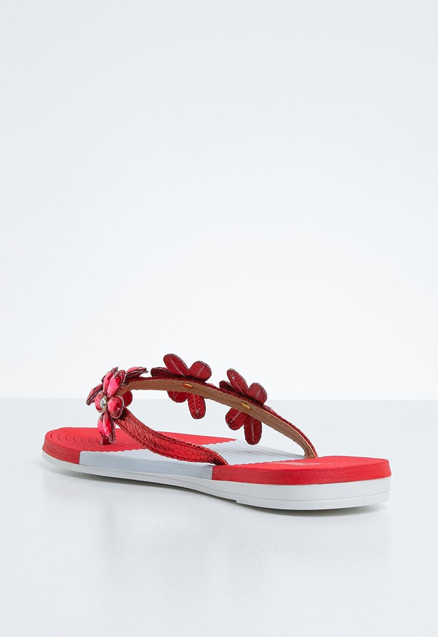 Miss Black - Folle sandal - red & white