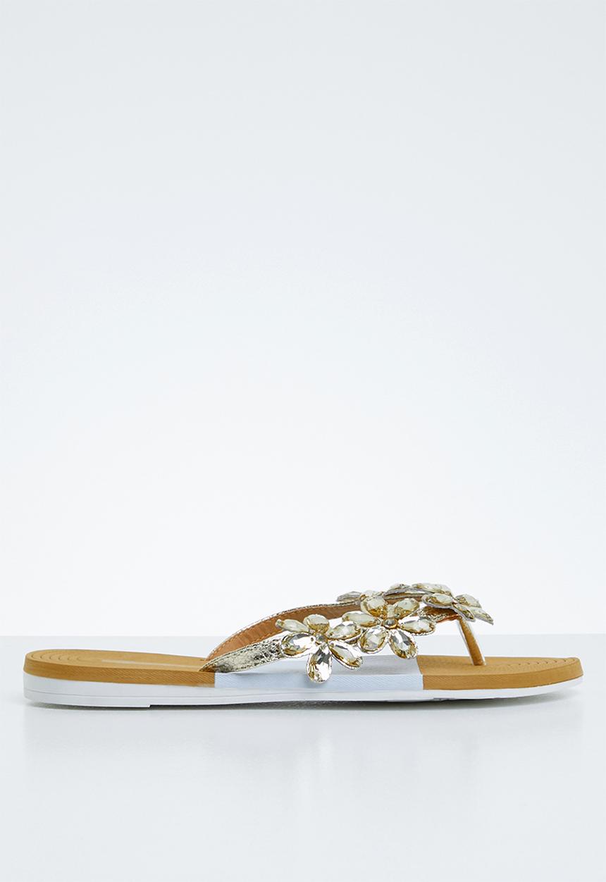 Miss Black - Folle sandal - gold & white