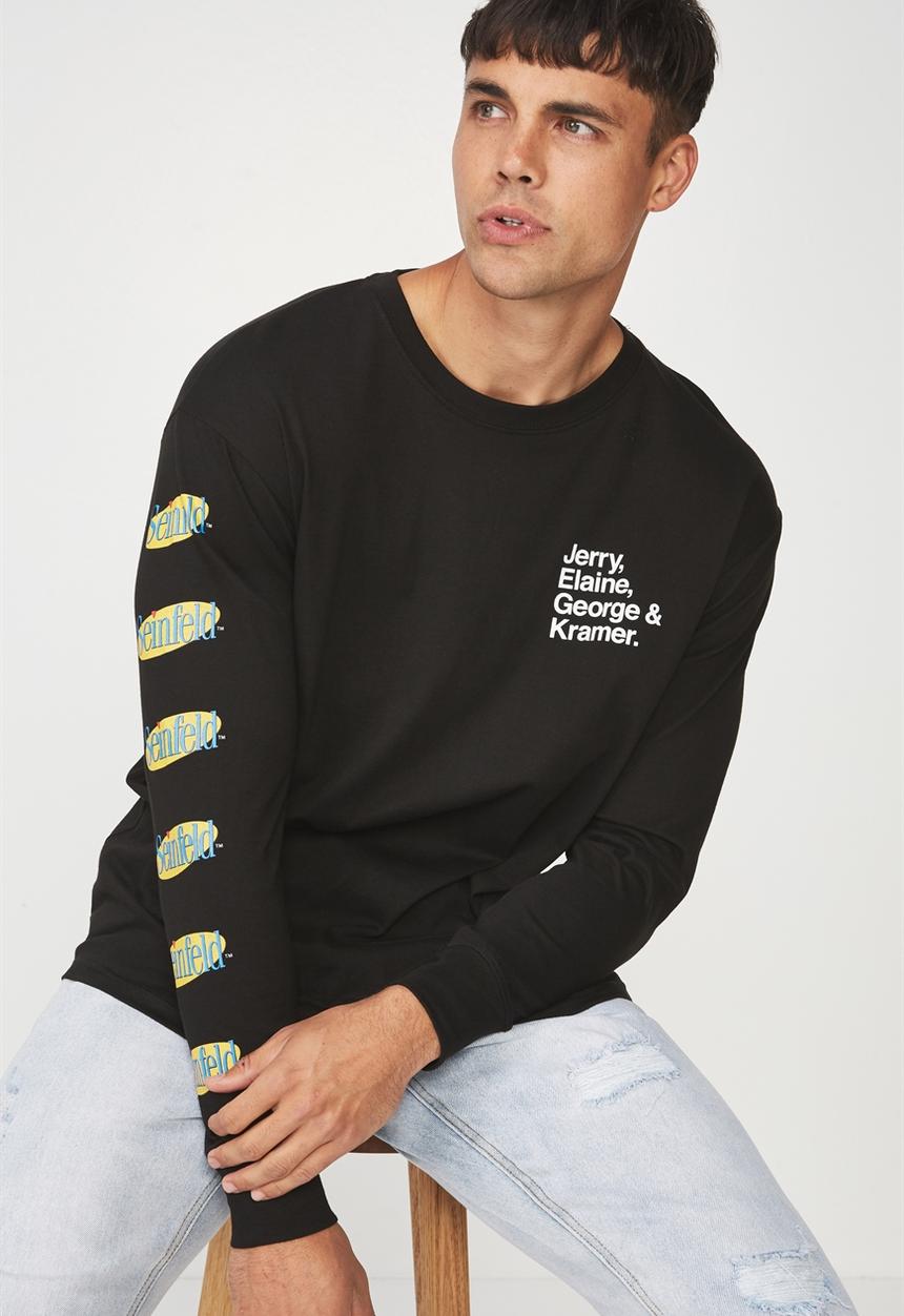Cotton On - Seinfeld cast long sleeve tbar collaboration - black