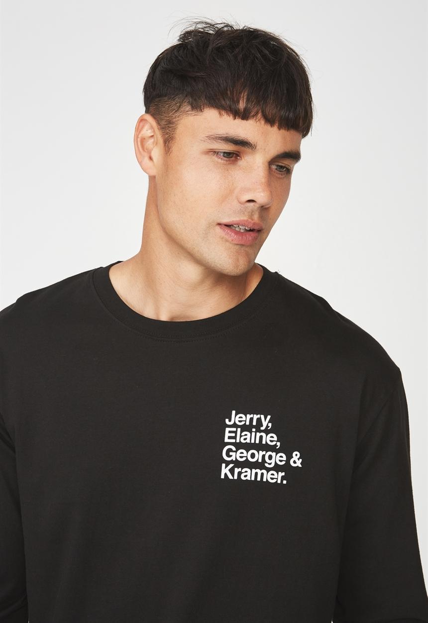 Cotton On - Seinfeld cast long sleeve tbar collaboration - black