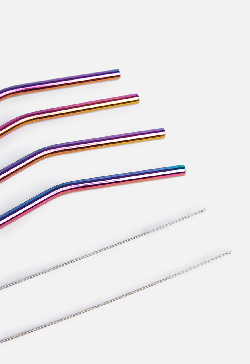 Nicolson Russell - Re-usable straw set of 4 - rainbow
