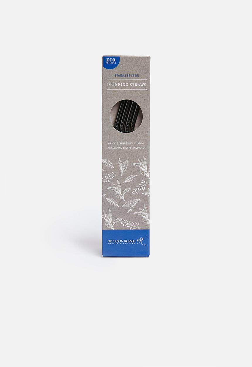 Nicolson Russell - Re-usable straw set of 4 - black