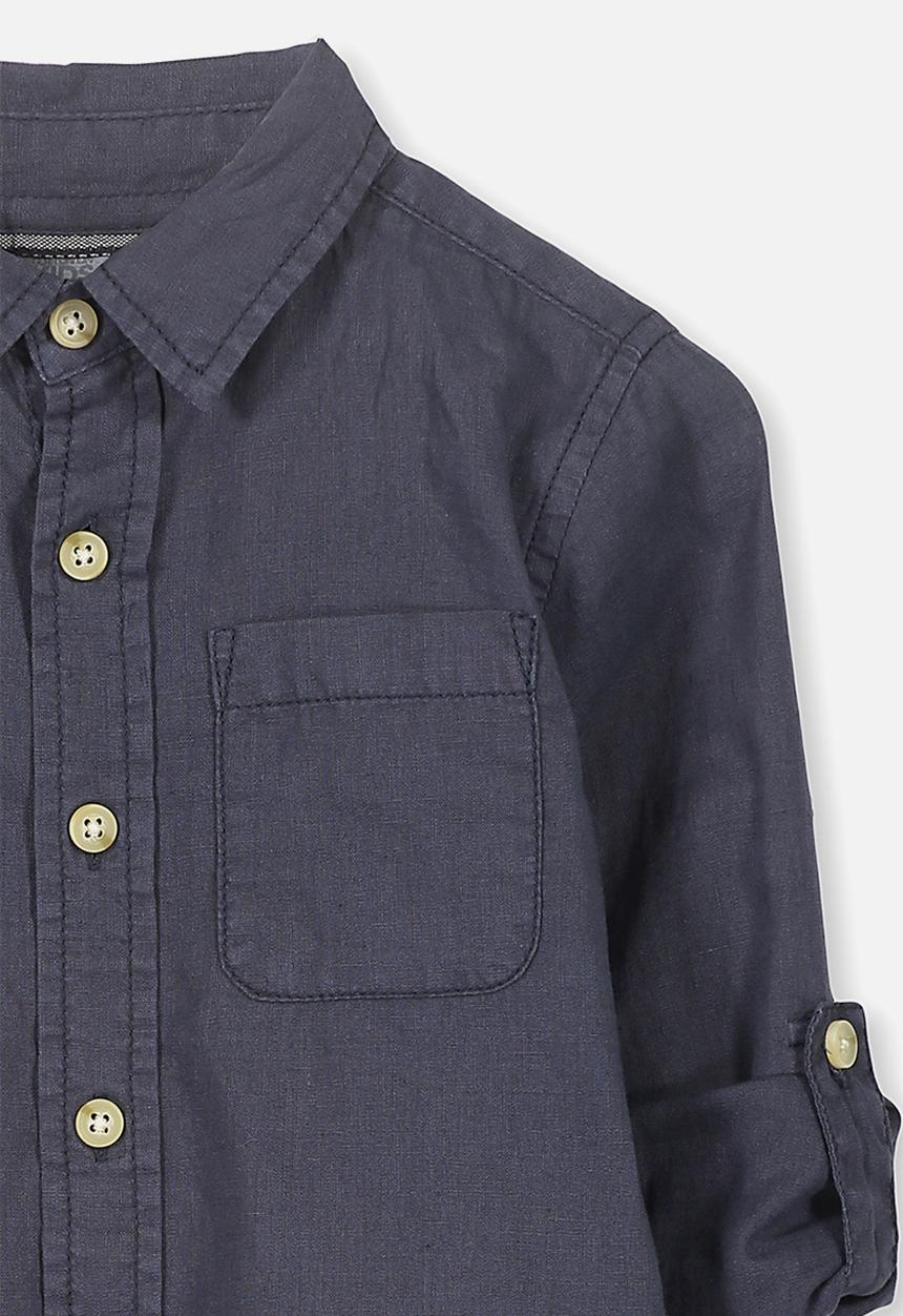 Cotton On - Noah long sleeve shirt - navy