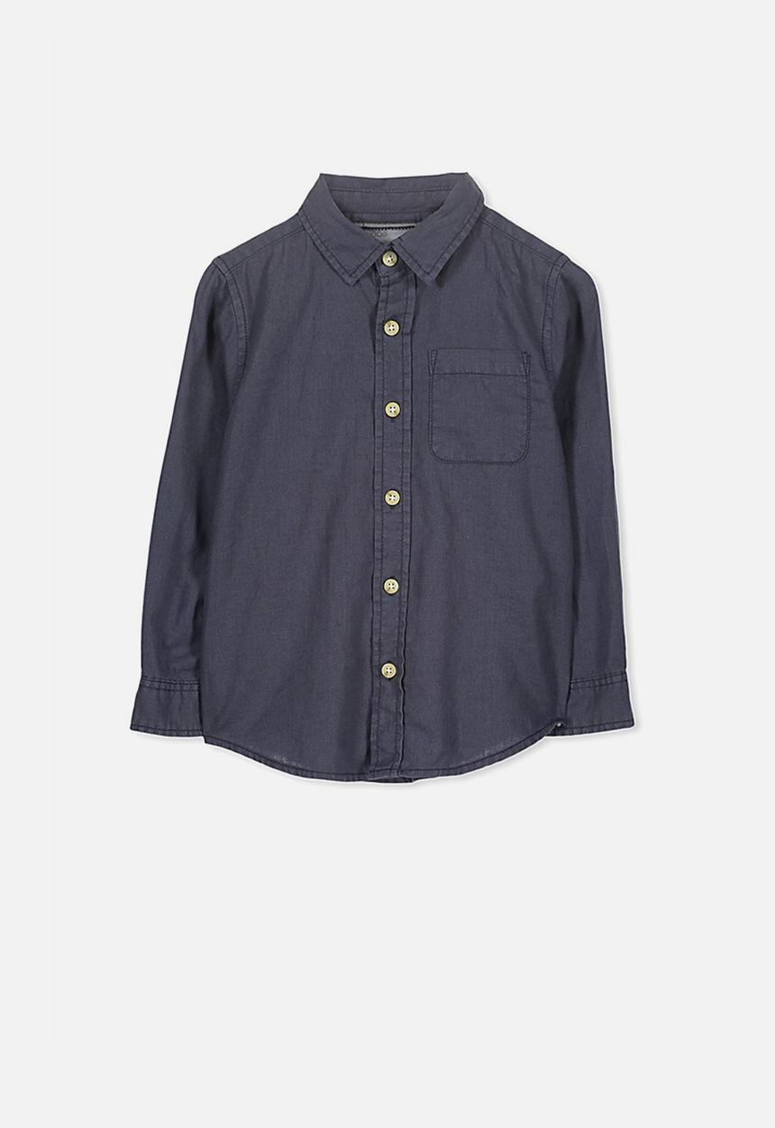 Cotton On - Noah long sleeve shirt - navy