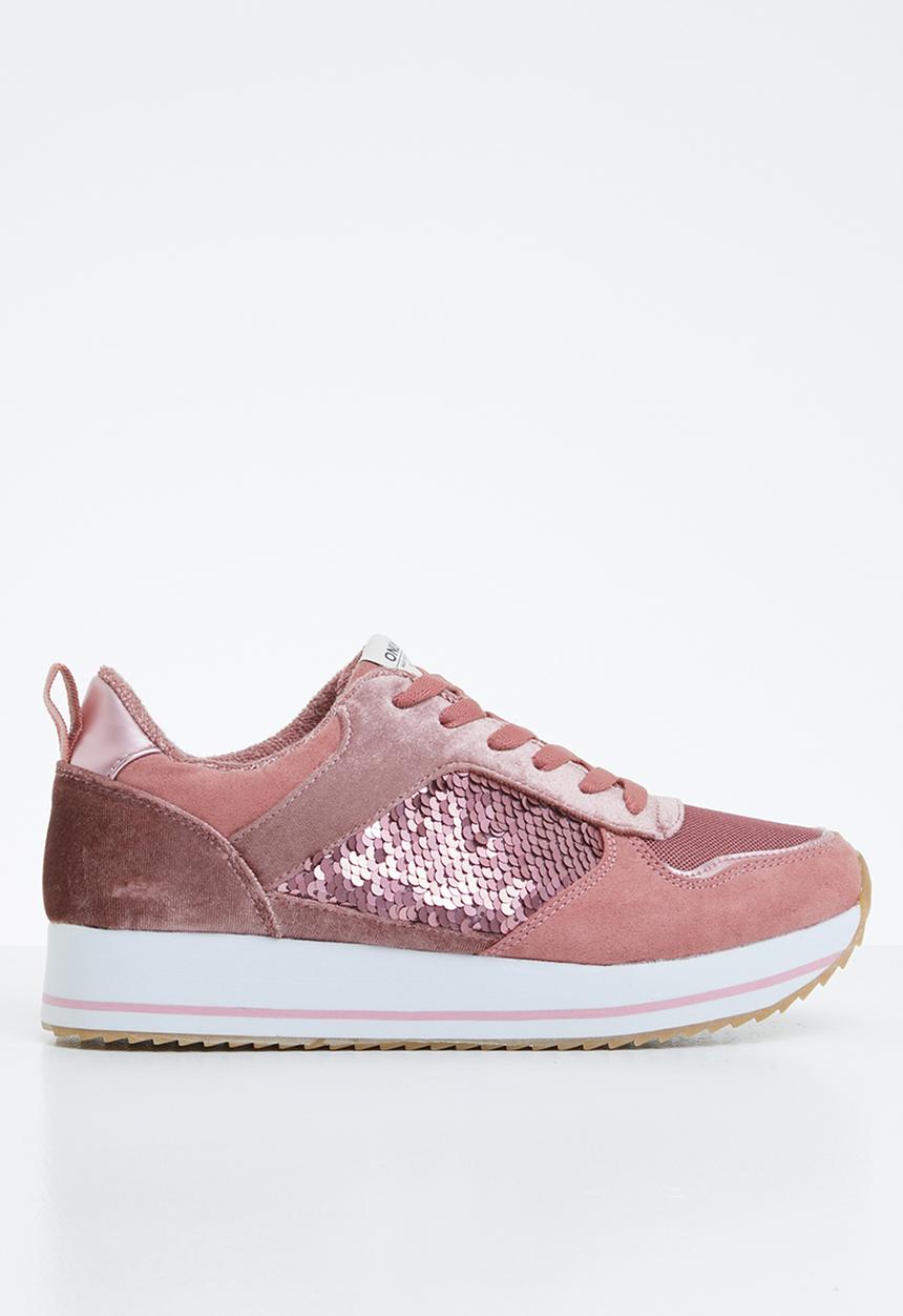 ONLY - Smilla elevated glitter sneaker - rose pink