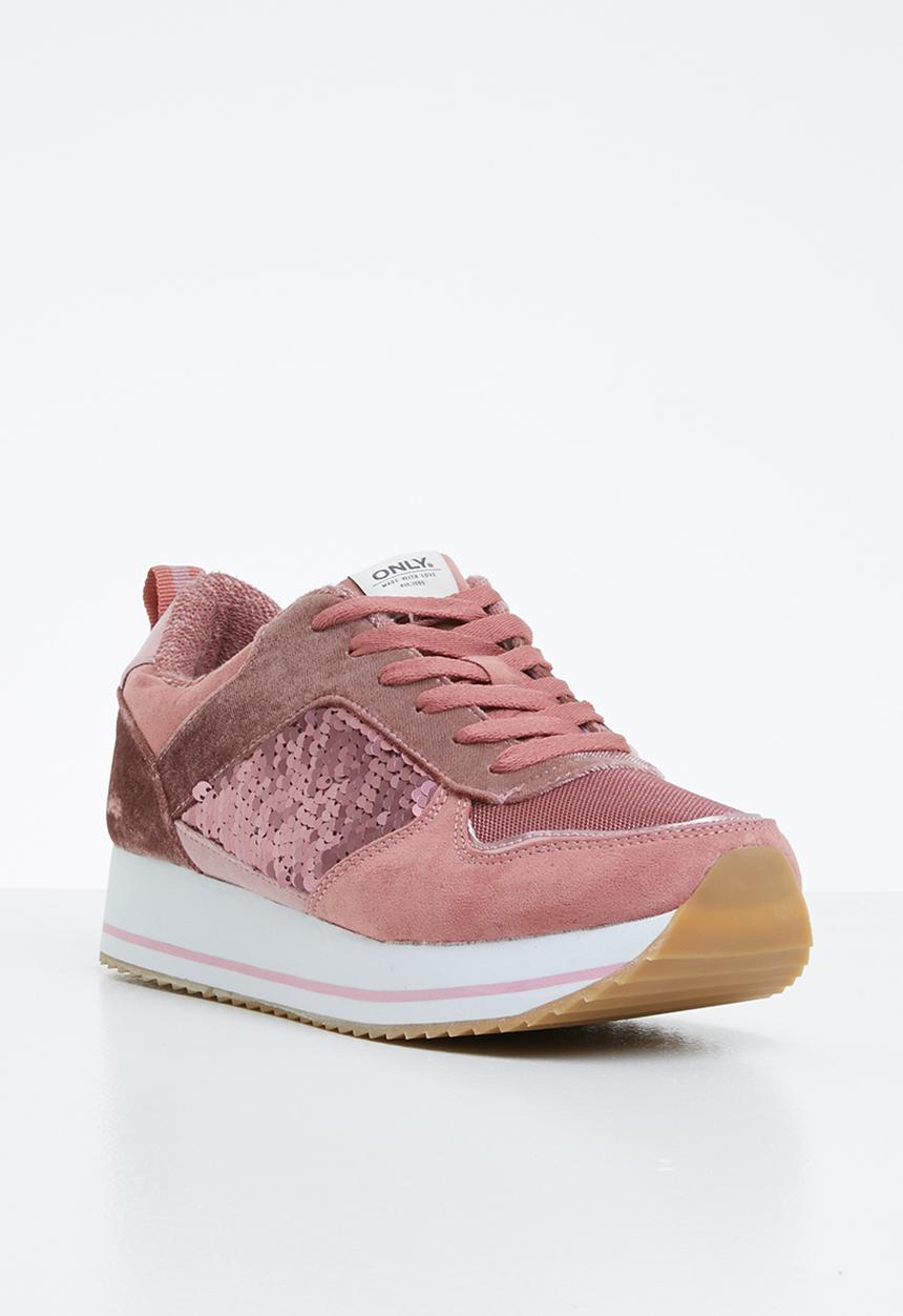 ONLY - Smilla elevated glitter sneaker - rose pink