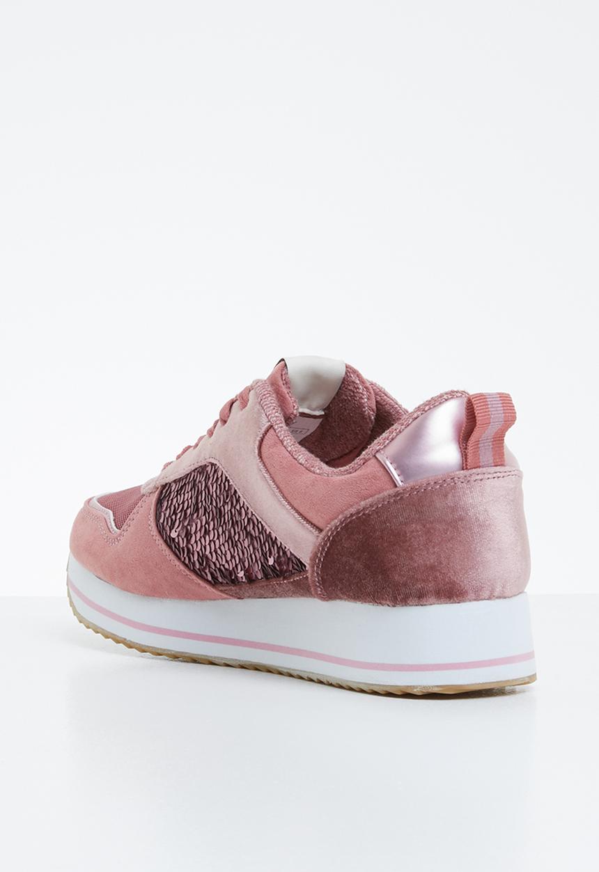ONLY - Smilla elevated glitter sneaker - rose pink