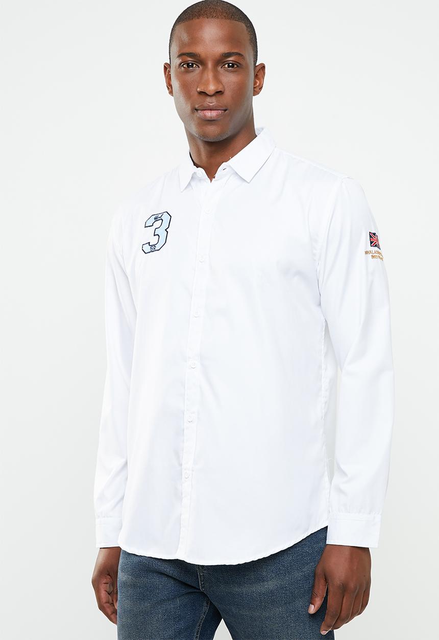 STYLE REPUBLIC - Badge detail long sleeve shirt - white