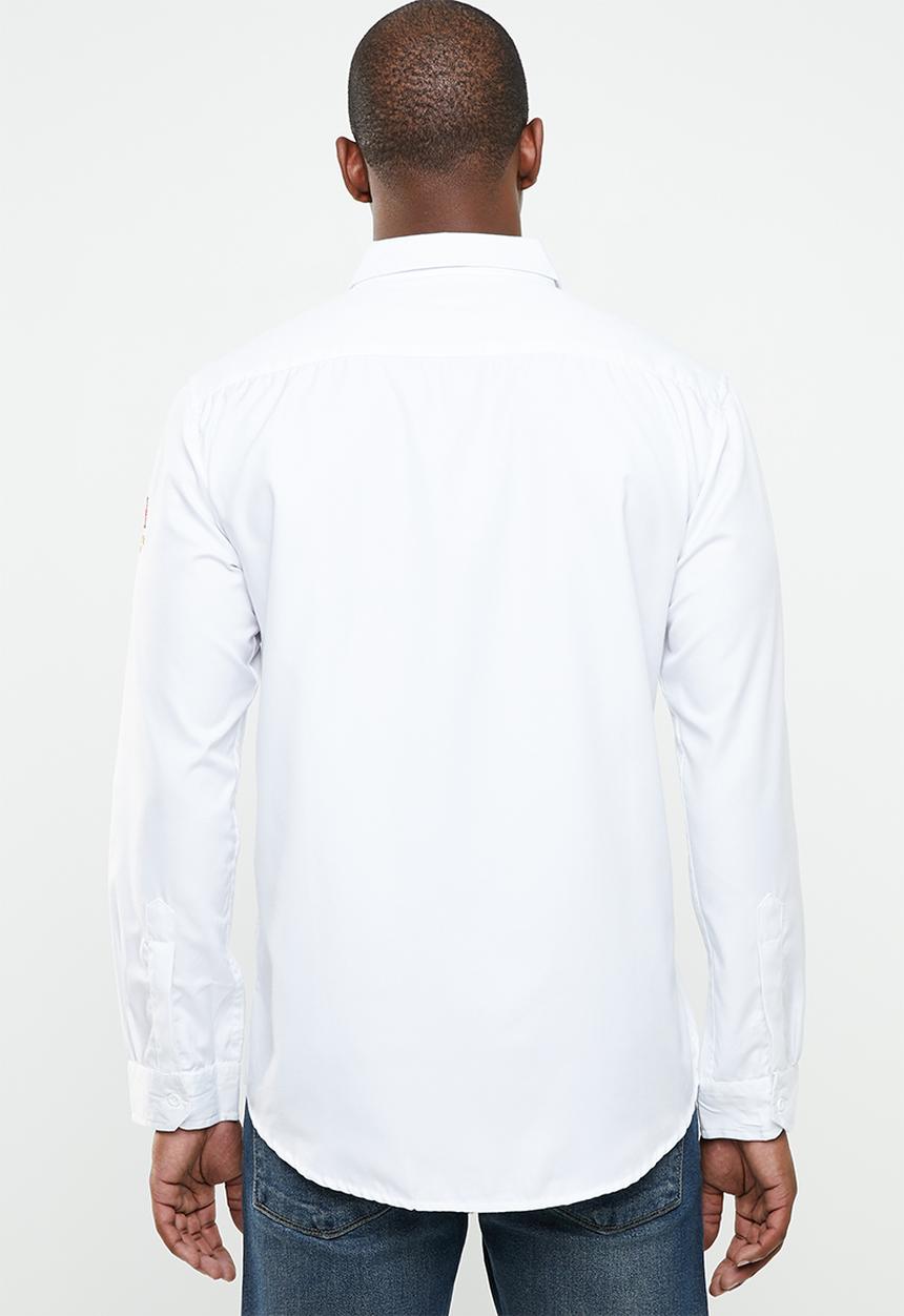 STYLE REPUBLIC - Badge detail long sleeve shirt - white
