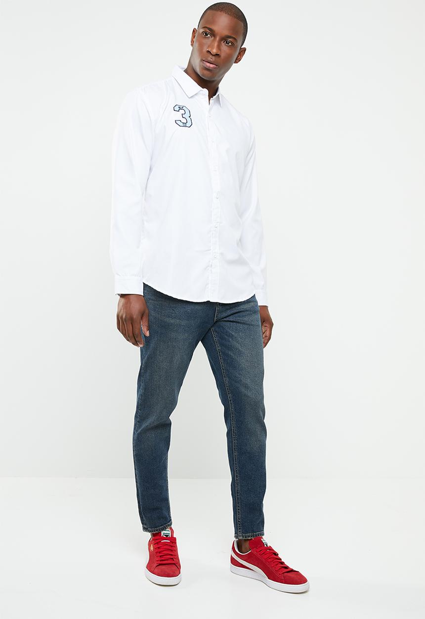 STYLE REPUBLIC - Badge detail long sleeve shirt - white
