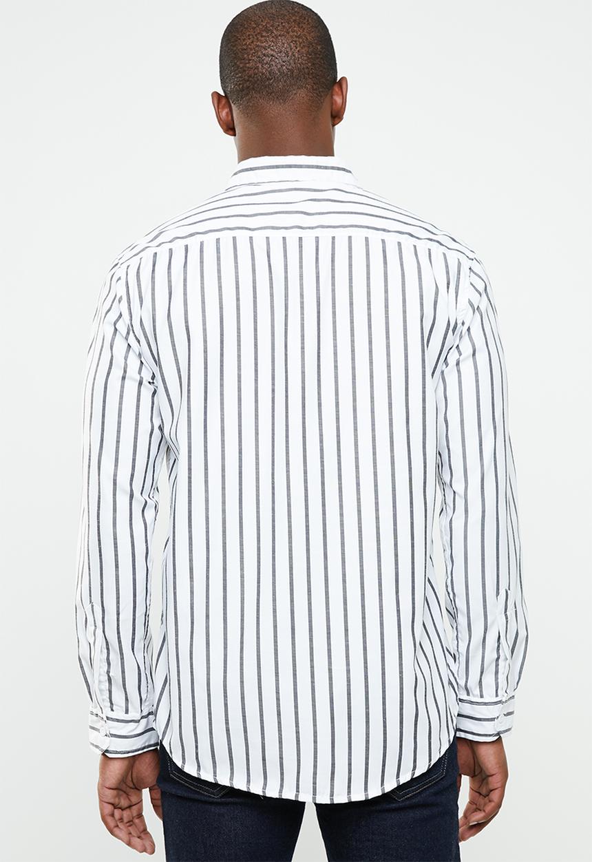STYLE REPUBLIC - Iconic striped long sleeve shirt - white & black 