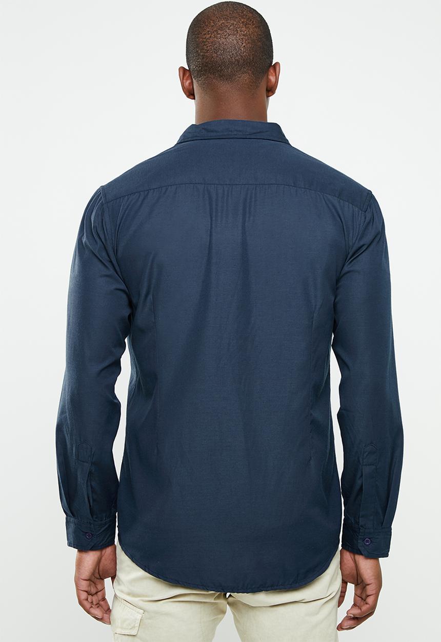 STYLE REPUBLIC - Essential slim fit long sleeve shirt - navy 
