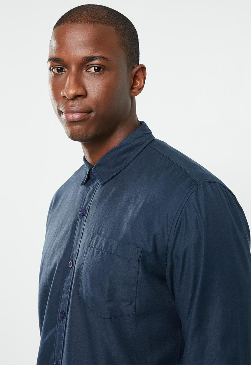STYLE REPUBLIC - Essential slim fit long sleeve shirt - navy 