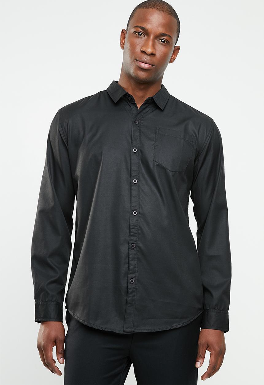 STYLE REPUBLIC - Essential slim fit long sleeve shirt - black 