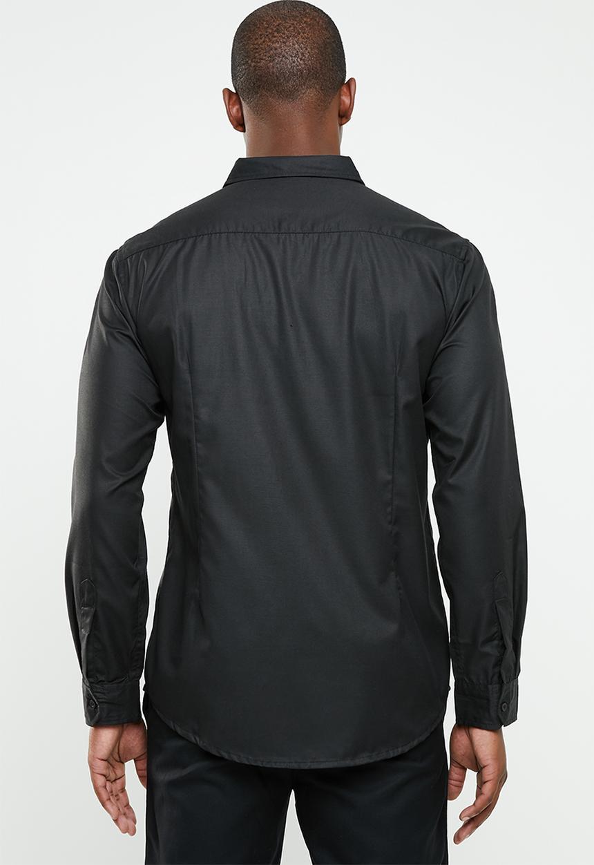 STYLE REPUBLIC - Essential slim fit long sleeve shirt - black 