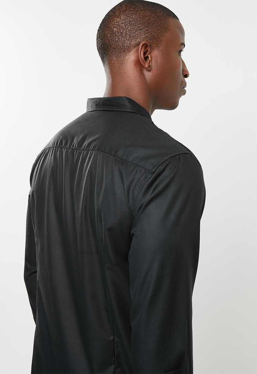 STYLE REPUBLIC - Essential slim fit long sleeve shirt - black 
