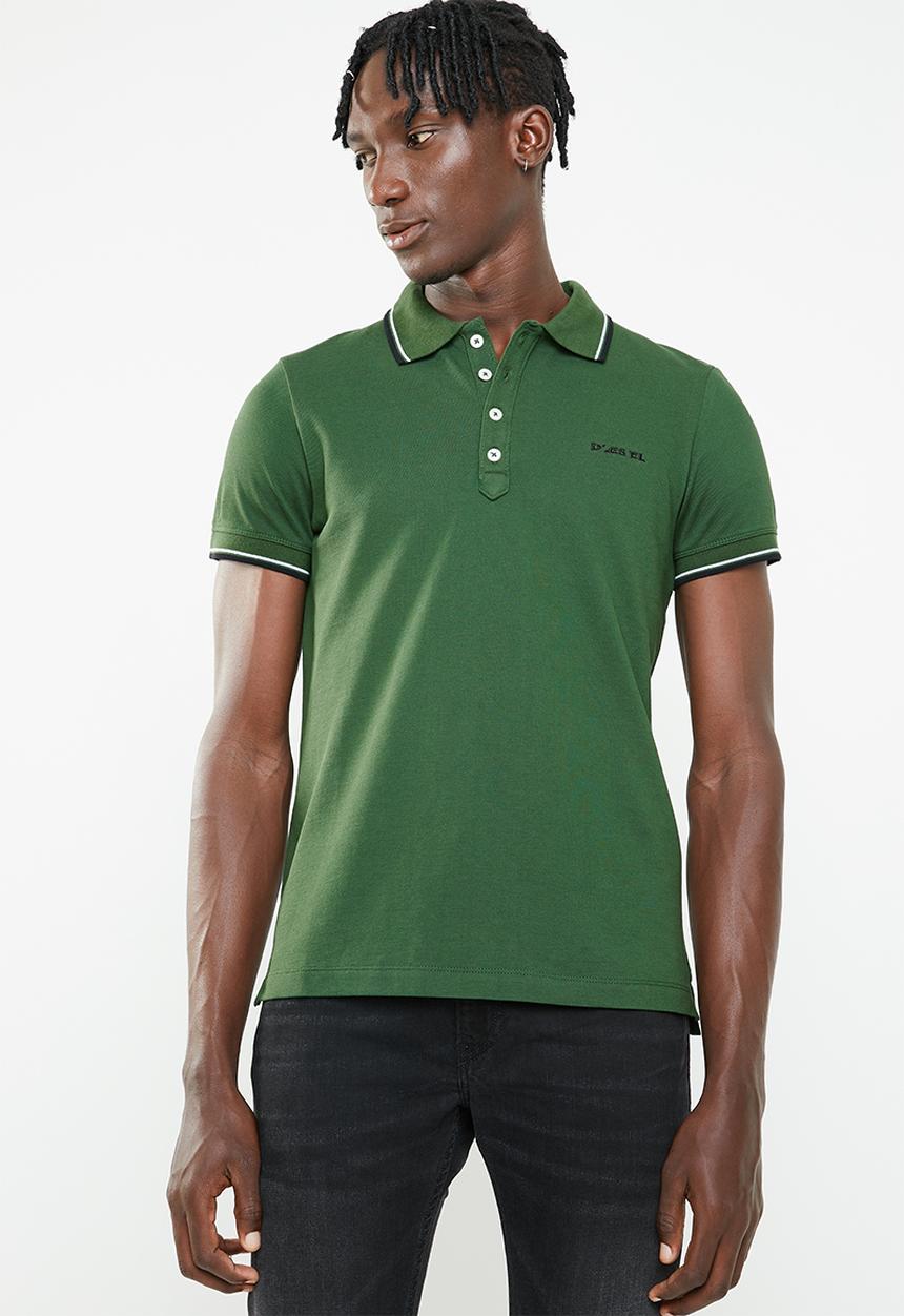 Diesel  - Randy broken short sleeve polo tee - green