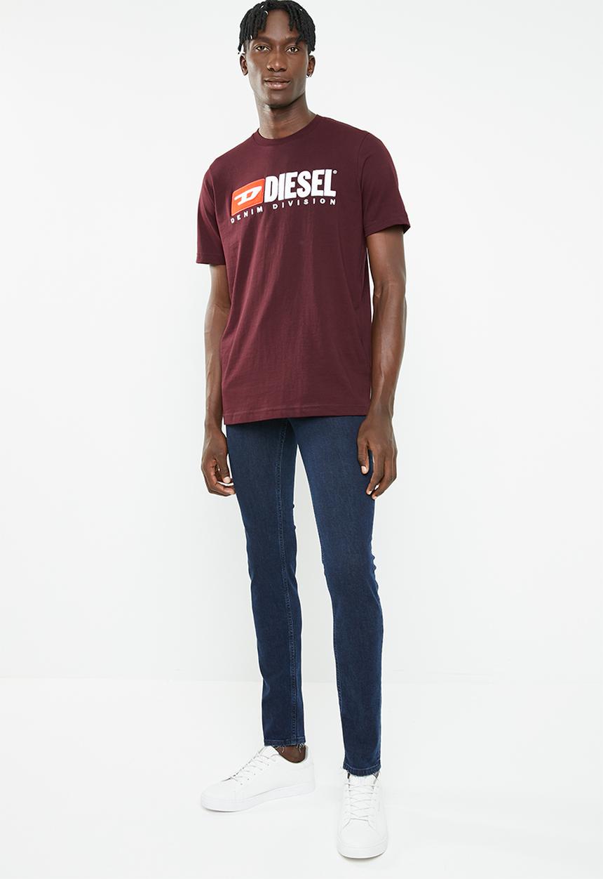 Diesel  - Just division short sleeve tee - maroon