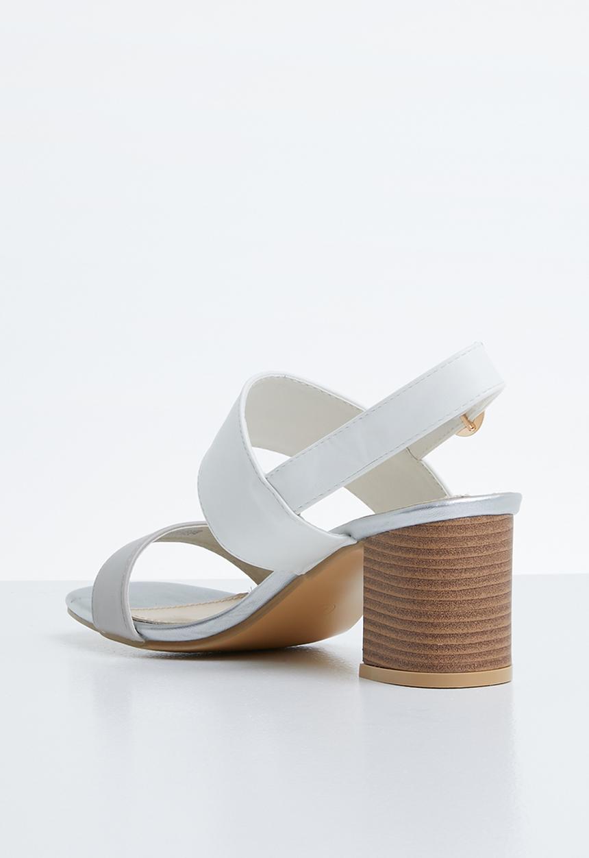 STYLE REPUBLIC - Slingback block heels - grey & white