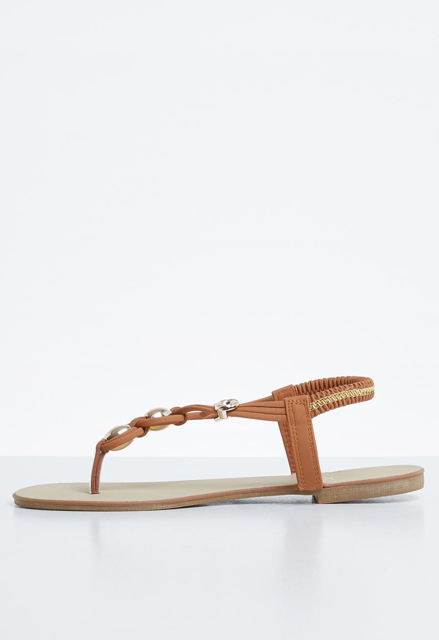 STYLE REPUBLIC - Strappy thong sandals - tan