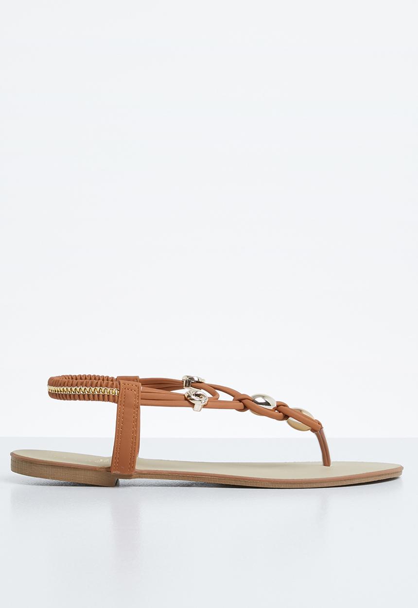 STYLE REPUBLIC - Strappy thong sandals - tan
