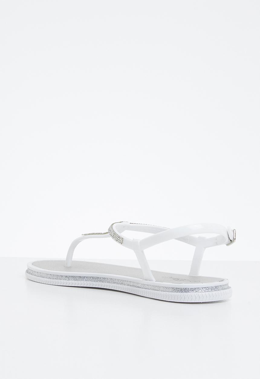 Miss Black - Peria sandal - white