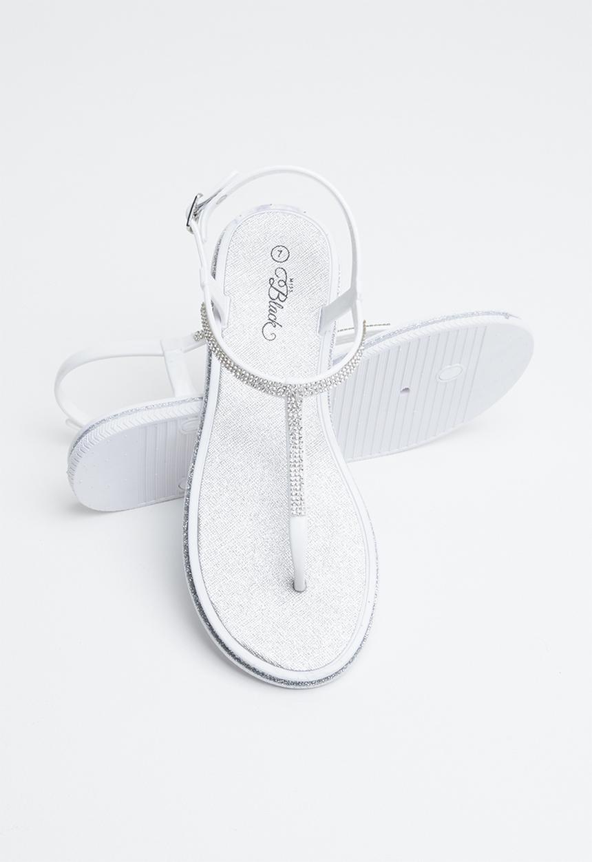 Miss Black - Peria sandal - white