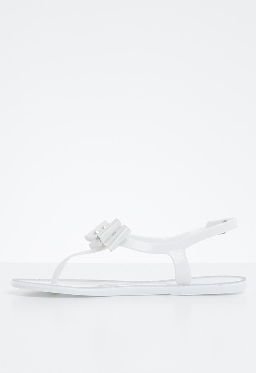 Miss Black - Bow detail sandals - white