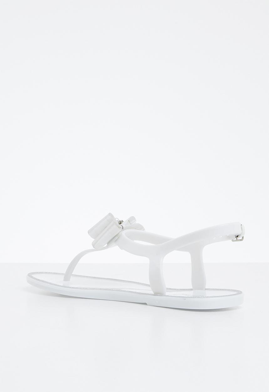 Miss Black - Bow detail sandals - white