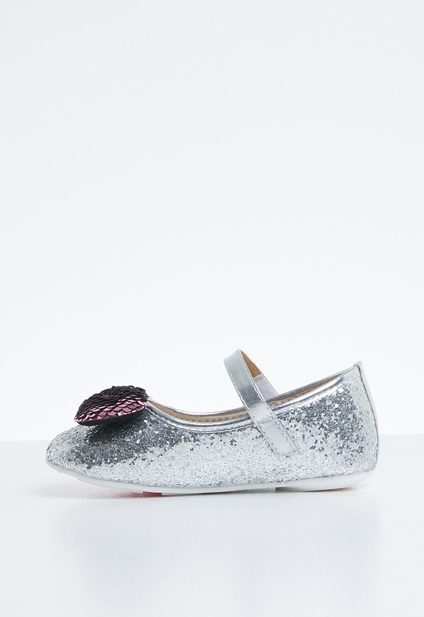 Pop Candy - Bow glitter pump - silver